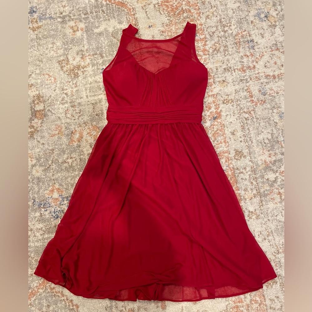 David’s Bridal Red Bridesmaid Dress